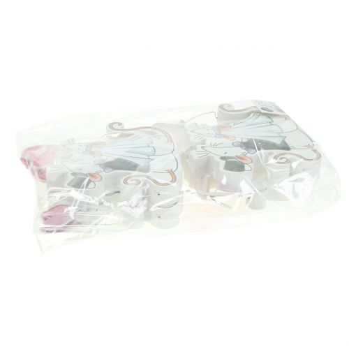 Prodotto Coppia di mouse Figura da decorare con cuori 11 cm x 11 cm 4 pezzi