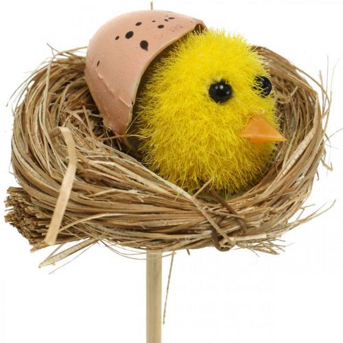 Prodotto Tappo decorativo pulcini nel nido decorazione pasquale da attaccare Ø6cm 6 pz