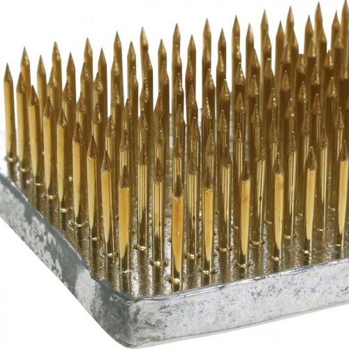 Prodotto Riccio Kenzan Ikebana Rettangolare Argento Ottone 60×45mm