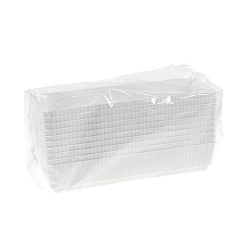 Floristik24 Vassoio per prese in schiuma bagnata 23 x 8 x 4,5 bianco 10 pezzi