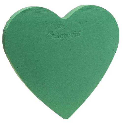 Cuore di schiuma floreale 38×36,5 cm schiuma floreale bagnata verde 2 pezzi