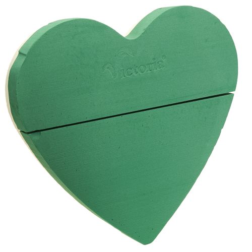 Floristik24 Cuore di spugna floreale grande in spugna floreale bagnata verde 48 cm 2 pezzi