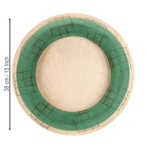 Prodotto Ghirlanda di schiuma floreale in legno, schiuma floreale bagnata, 38 cm, 2 pezzi