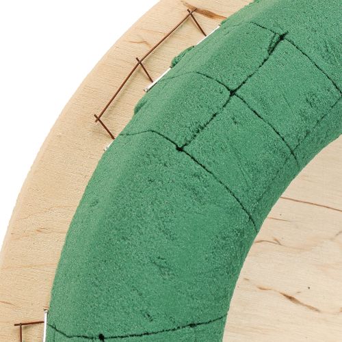 Prodotto Corona di schiuma floreale su legno, schiuma floreale bagnata verde Ø29cm