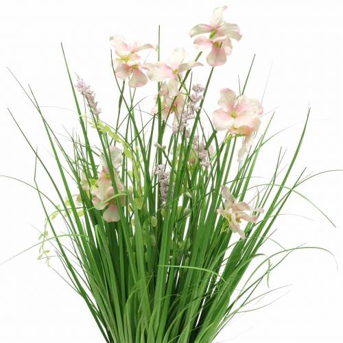 Floristik24 Bouquet in piedi decorativo con fiori di campo rosa artificiale 51 cm