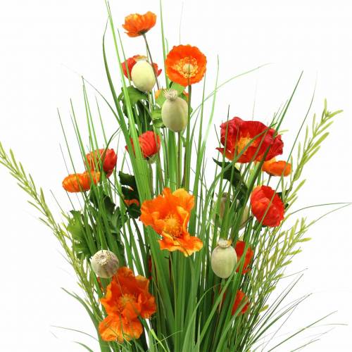 Floristik24 Mazzo decorativo in piedi papavero arancio artificiale H77cm