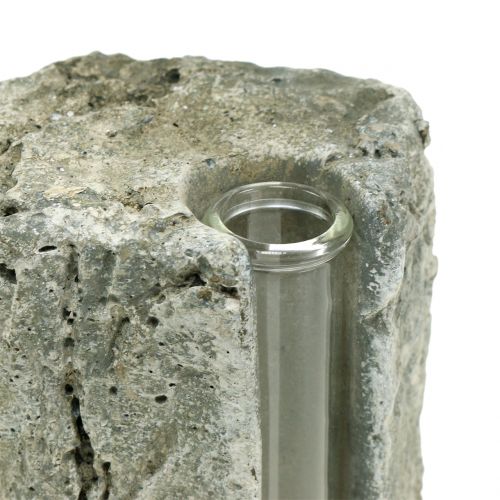 Floristik24 Vaso in cemento con provetta H15cm 3pz