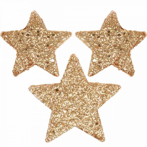 Floristik24 Decorazione a dispersione Stelle di Natale glitter/arancione Ø4/5cm 40p