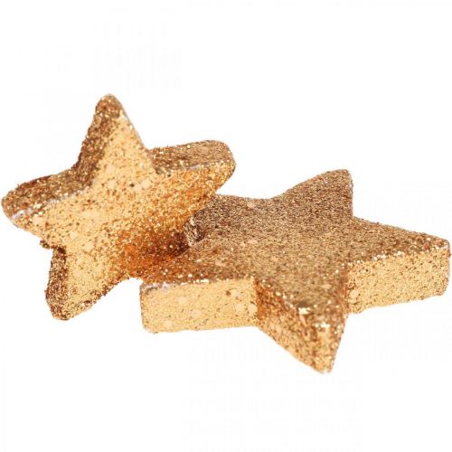 Floristik24 Decorazione a dispersione Stelle di Natale glitter/arancione Ø4/5cm 40p