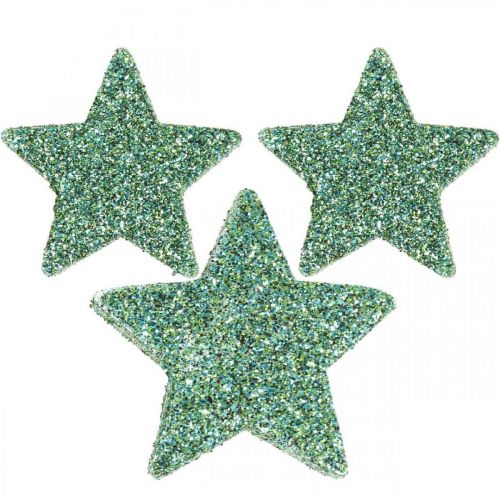 Floristik24 Decorazione a dispersione Stelle di Natale Stelle a dispersione verde Ø4/5cm 40p