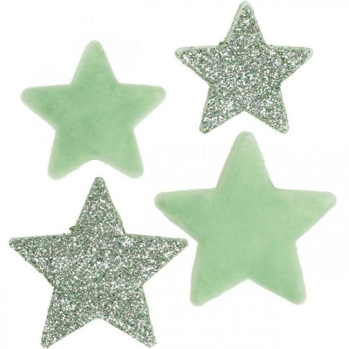 Floristik24 Decorazione a dispersione Stelle di Natale Stelle a dispersione verde Ø4/5cm 40p