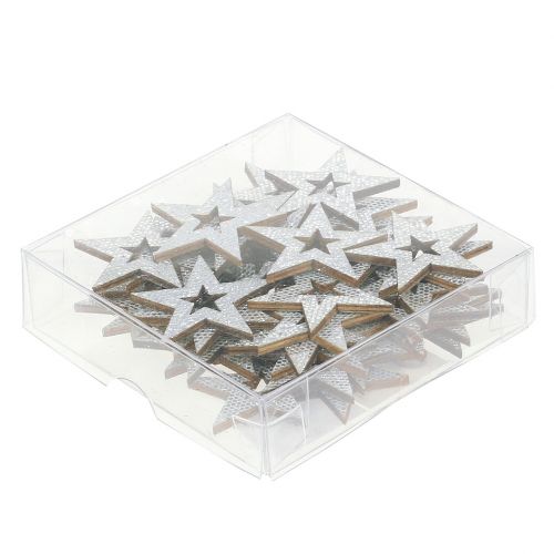 Floristik24 Stella decorativa argento da spargere 4 cm 48 pz