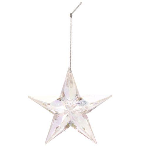 Stelle decorative in acrilico trasparente iridescente, decorazioni per albero di Natale, 9 cm, 6 pezzi | Floristik24.it
