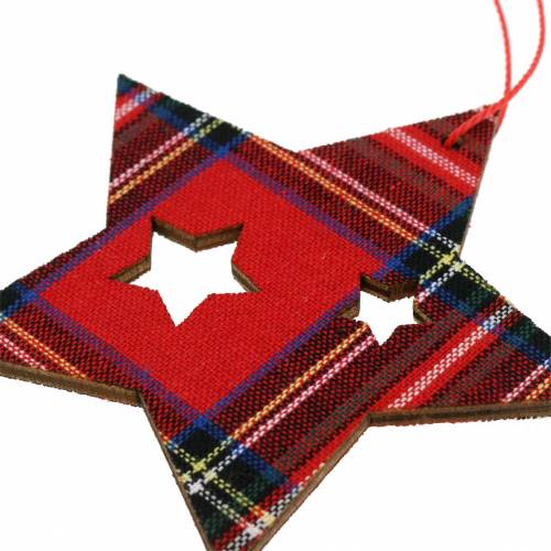 Floristik24 Decorazioni per albero di Natale Quadri scozzesi Rosso 8cm 12pezzi