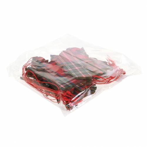 Floristik24 Decorazioni per albero di Natale Quadri scozzesi Rosso 8cm 12pezzi