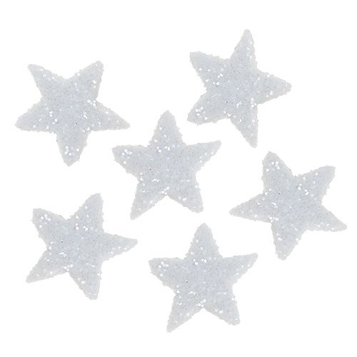 Floristik24 Stelle glitter 1,5cm da spolverare bianco 144pz