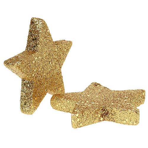 Floristik24 Stelle oro 6,5 cm con mica 36 pezzi
