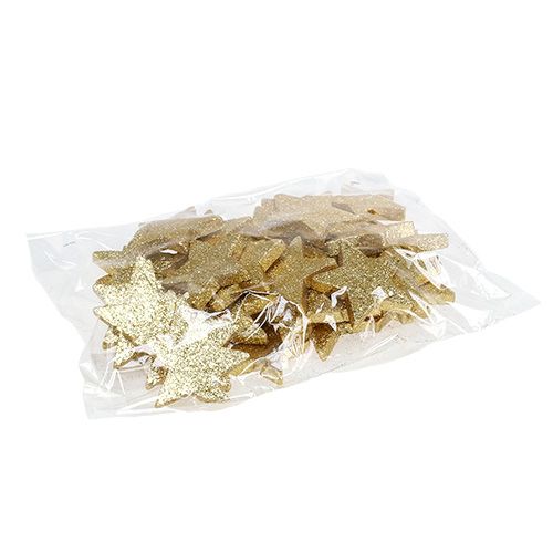 Floristik24 Stelle oro 6,5 cm con mica 36 pezzi