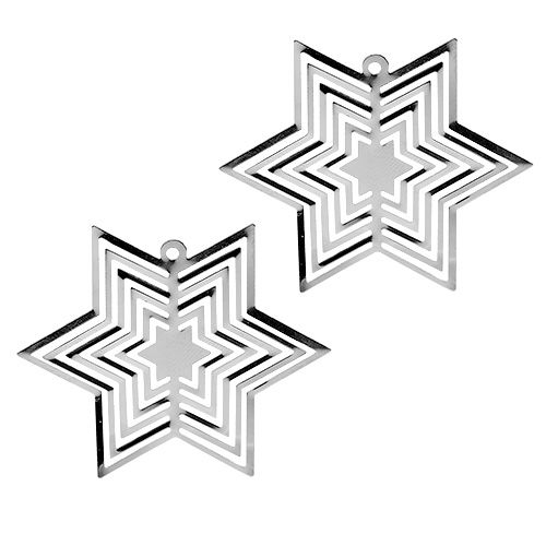 Floristik24 Stella in metallo argento 6 cm 24 pezzi