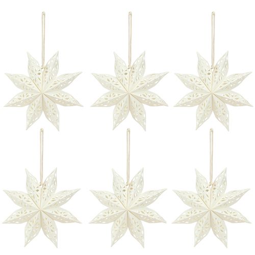 Prodotto Carta appendiabiti decorativa stella fiocco di neve bianca Ø20 cm 6 pz