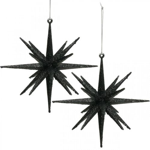 Floristik24 Decorazioni natalizie stelle da appendere nere Ø15cm 4pz