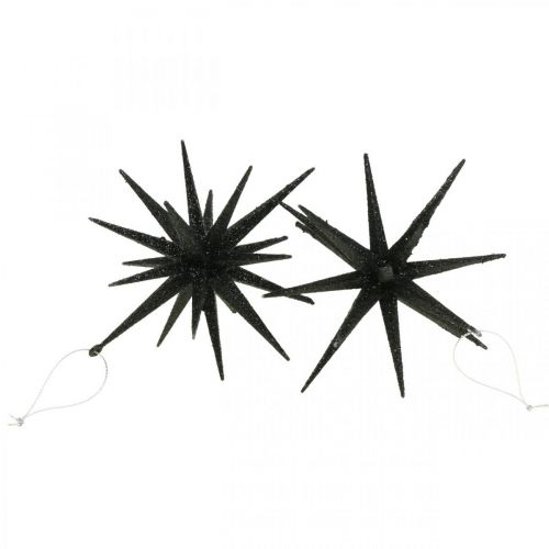 Floristik24 Decorazioni natalizie stelle da appendere nere Ø15cm 4pz