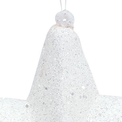 Prodotto Stella bianca con glitter 11,5 cm