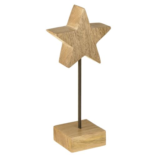 Stella di legno naturale stelle di legno da appoggiare H23cm 2 pz