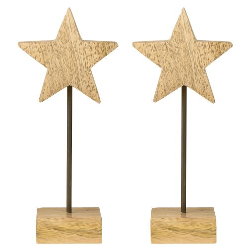 Prodotto Stella di legno naturale stelle di legno da appoggiare H23cm 2 pz