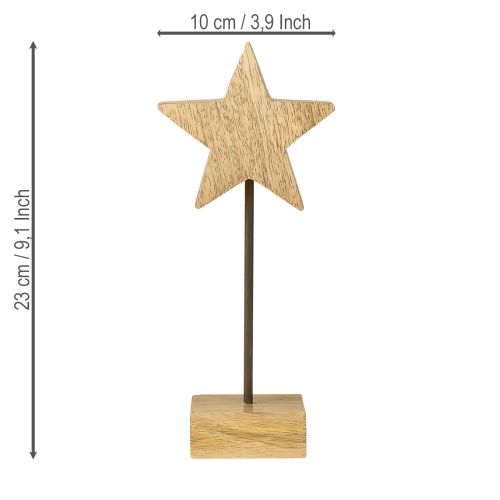 Prodotto Stella di legno naturale stelle di legno da appoggiare H23cm 2 pz