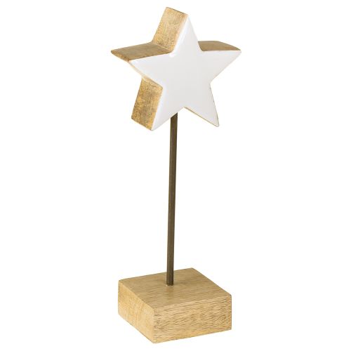 Stella di legno bianca stelle di legno da appoggiare H23cm 2 pz