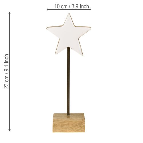 Prodotto Stella di legno bianca stelle di legno da appoggiare H23cm 2 pz