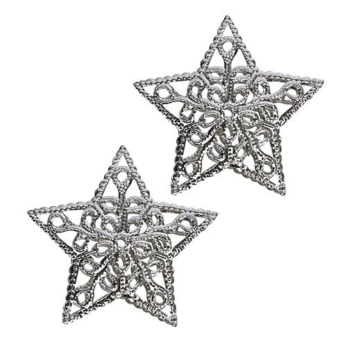 Prodotto Stella in metallo argento 6 cm 20 pz