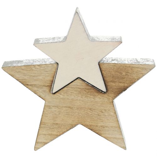 Floristik24 Stella in legno natura 18cm