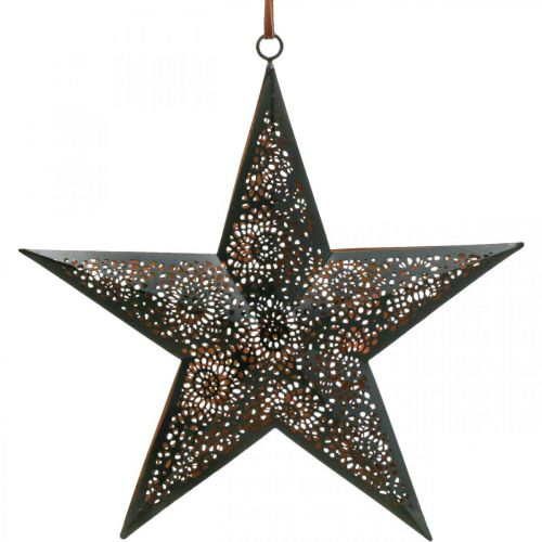 Appendiabiti natalizio stella in metallo nero H25,5 cm