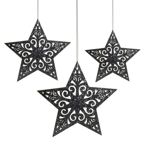 Stella di Natale con ornamenti grigio argento assortiti 8 cm - 12 cm 9 pz