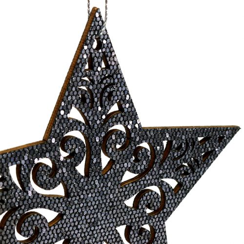 Prodotto Stella di Natale con ornamenti grigio argento assortiti 8 cm - 12 cm 9 pz