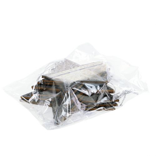 Prodotto Stella di Natale con ornamenti grigio argento assortiti 8 cm - 12 cm 9 pz