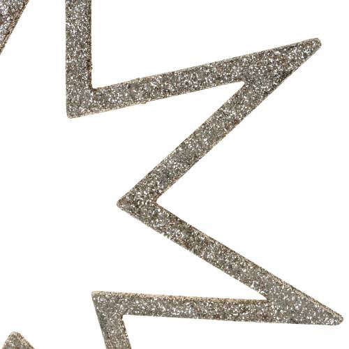 Floristik24 Decorazioni natalizie stelle decorazioni per alberi di Natale champagne glitter 22cm 12 pezzi