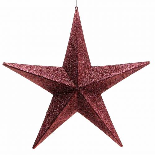 Floristik24 Stella glitterata da appendere Bordeaux Ø30cm