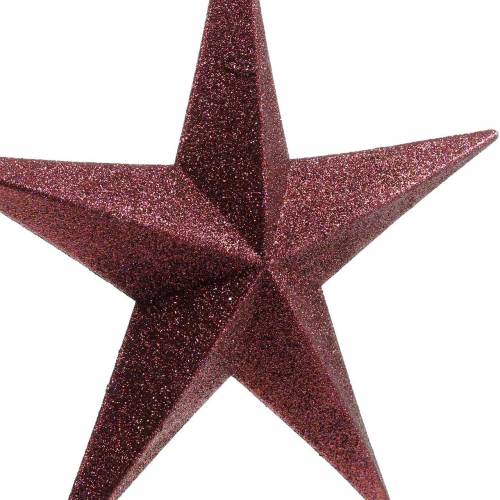 Floristik24 Stella glitterata da appendere Bordeaux Ø30cm