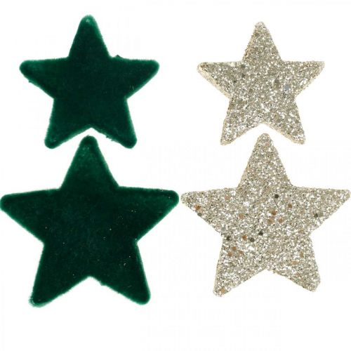 Gli zuccherini a stella mescolano Natale verde e oro 4cm/5cm 40p