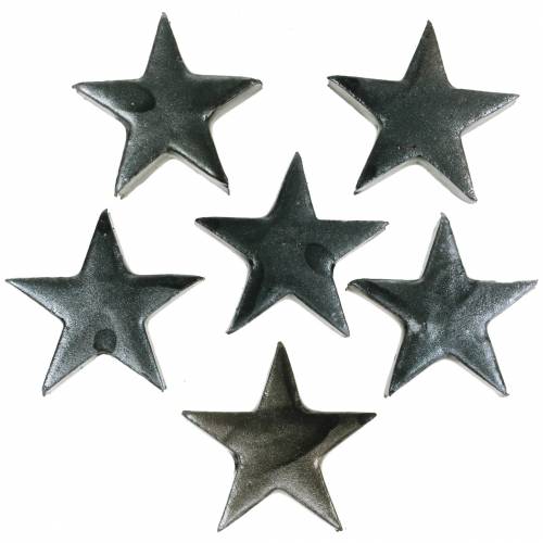 Deco stella grigia 4cm 12 pezzi