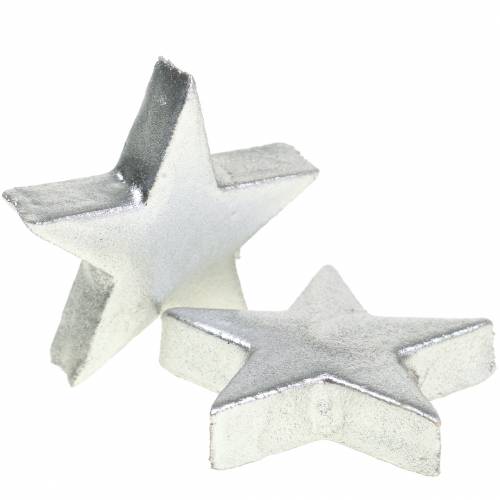 Floristik24 Stelle decorative argento 4 cm 12 pezzi