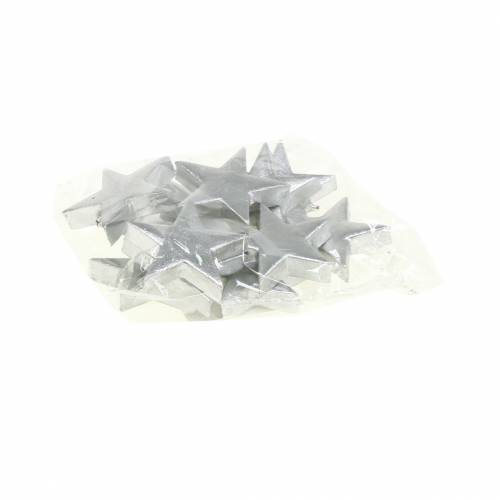Floristik24 Stelle decorative argento 4 cm 12 pezzi