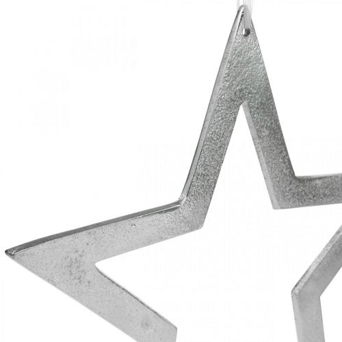 Floristik24 Stella decorativa da appendere decorazione porta in alluminio argento Ø28cm