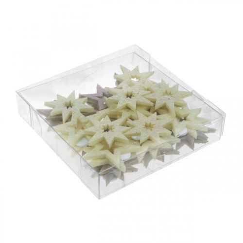 Prodotto Stelle decorative per l&#39;artigianato gommapiuma gialla, marrone 4 cm 36 pz