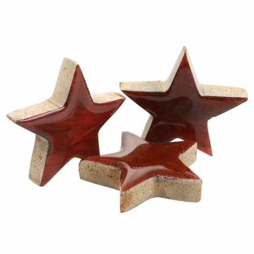 Floristik24 Decorazione a dispersione stella dipinta rosso mango 5×5 cm 16 pz