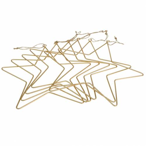 Floristik24 Stella decorativa da appendere metallo dorato Ø25cm 6pz
