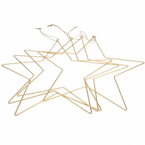 Prodotto Stella decorativa da appendere in metallo dorato Ø35cm 4pz
